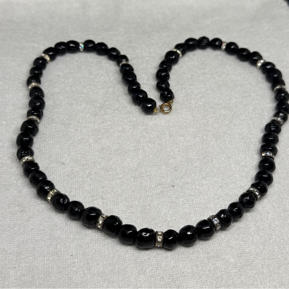 Elegant Black Beaded Necklace